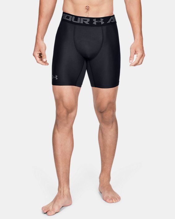Men's HeatGear® Armour Mid Compression Shorts, Black, pdpMainDesktop image number 0